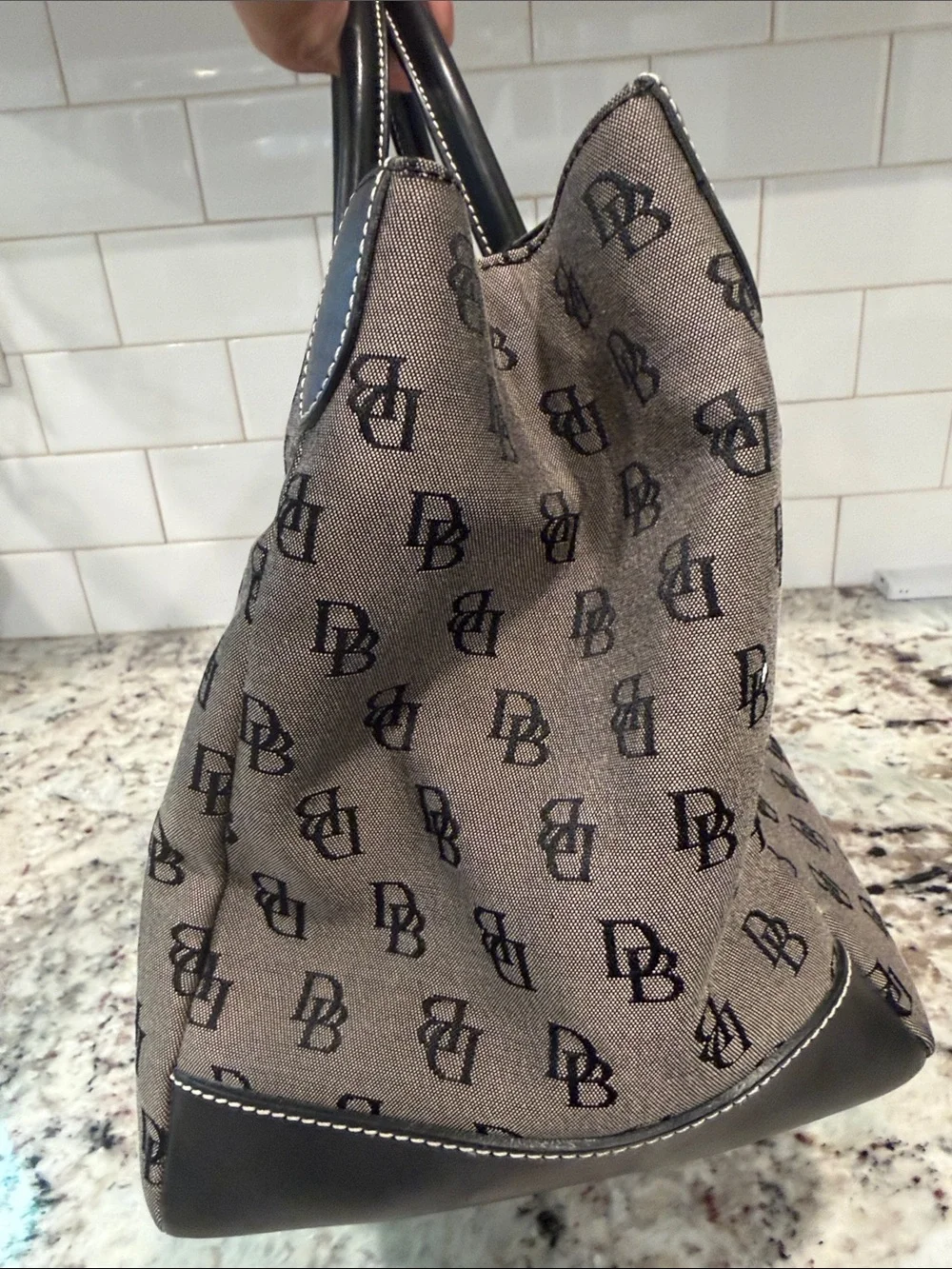 Dooney & Bourke Brown and Black Signature Duffel Bag